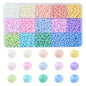 1Box of 15 Grids 4mm Macaroon Color Series Beads Regular Shape