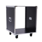 12U Portable Rolling Rack,  Black MDF Cabinet