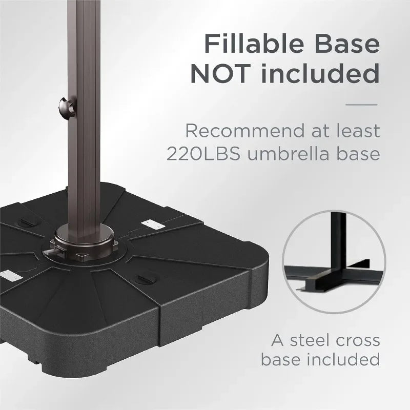 10' X 13' Patio Rectangle Offset Cantilever Umbrella