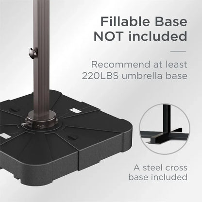 10' X 13' Patio Rectangle Offset Cantilever Umbrella