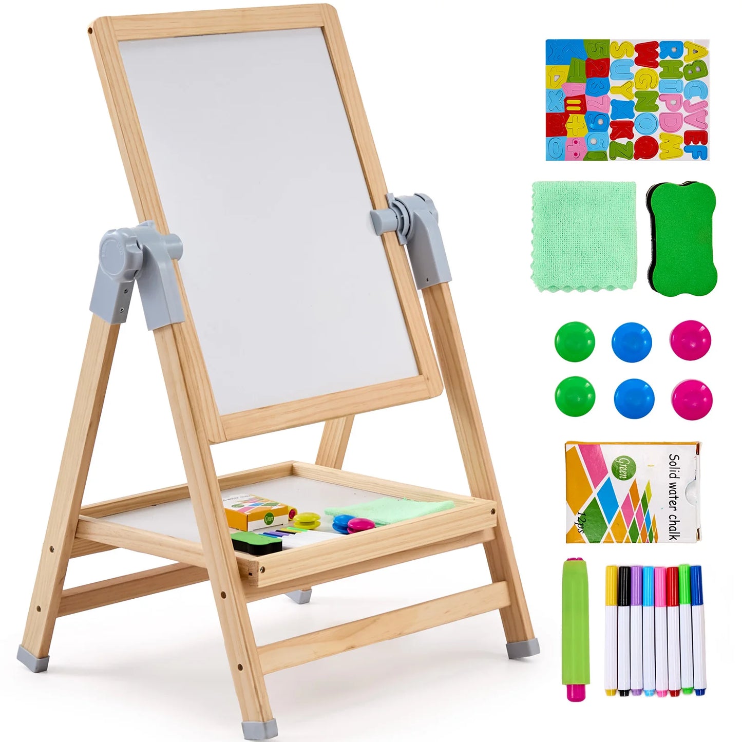 Standing Magnetic Drawing Board WordPad Art Easel with Painting Accessories