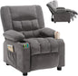 Kids Recliner Chair with Cup Holders, Adjustable Footrest & Headrest, Deep Grey