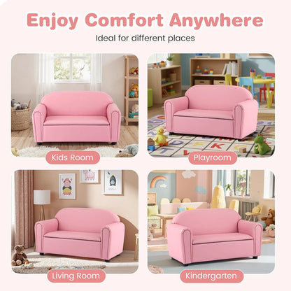 Kids Couch 2-in-1 PU Leather Sofa with Storage