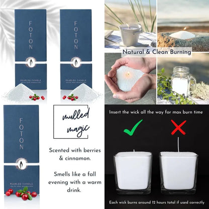 Luxury Long-Lasting Powder Candles - Mulled Magic Fall Scent, 36 Oz