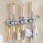 3/4 Hooks, Mop Holder Broom Organizer Rack