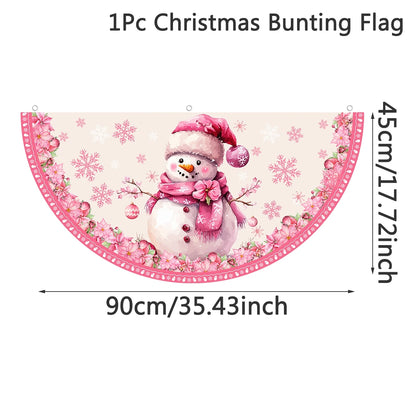 Christmas Outdoor Fan-shaped Flag Banner