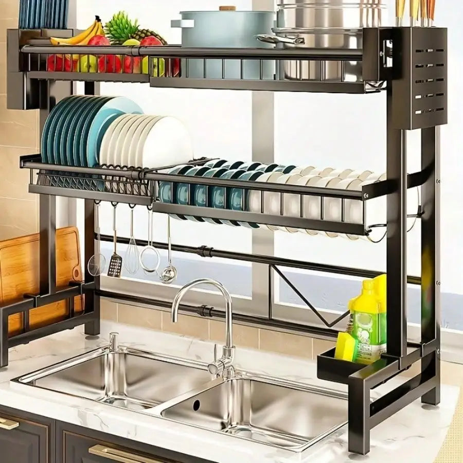 1pc Countertop Dish Storage Drainage Rack