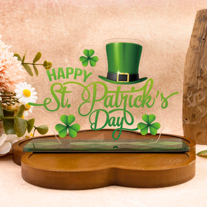 St Patrick s Day Table Decorations Set Irish Lucky Shamrock Sign Leprechaun Hat Centerpiece Signs Party Decorations