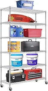 18x48x72 Inch Commercial Wire Shelving Unit with Wheels