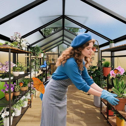 6x10FT Walk-in Polycarbonate Greenhouse Kit