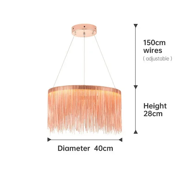 Led Ceiling Chandelier Gold Chains with Remote