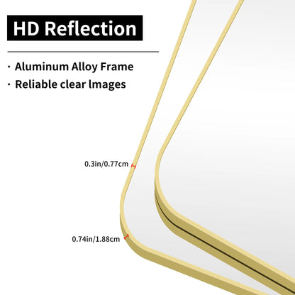 Bathroom Mirror for Wall Metal Rounded Corner Rectangle Mirror