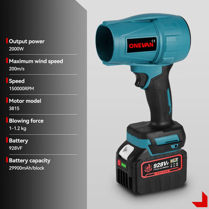 2000W 200M/S Brushless Electric Turbo Fan Cordless