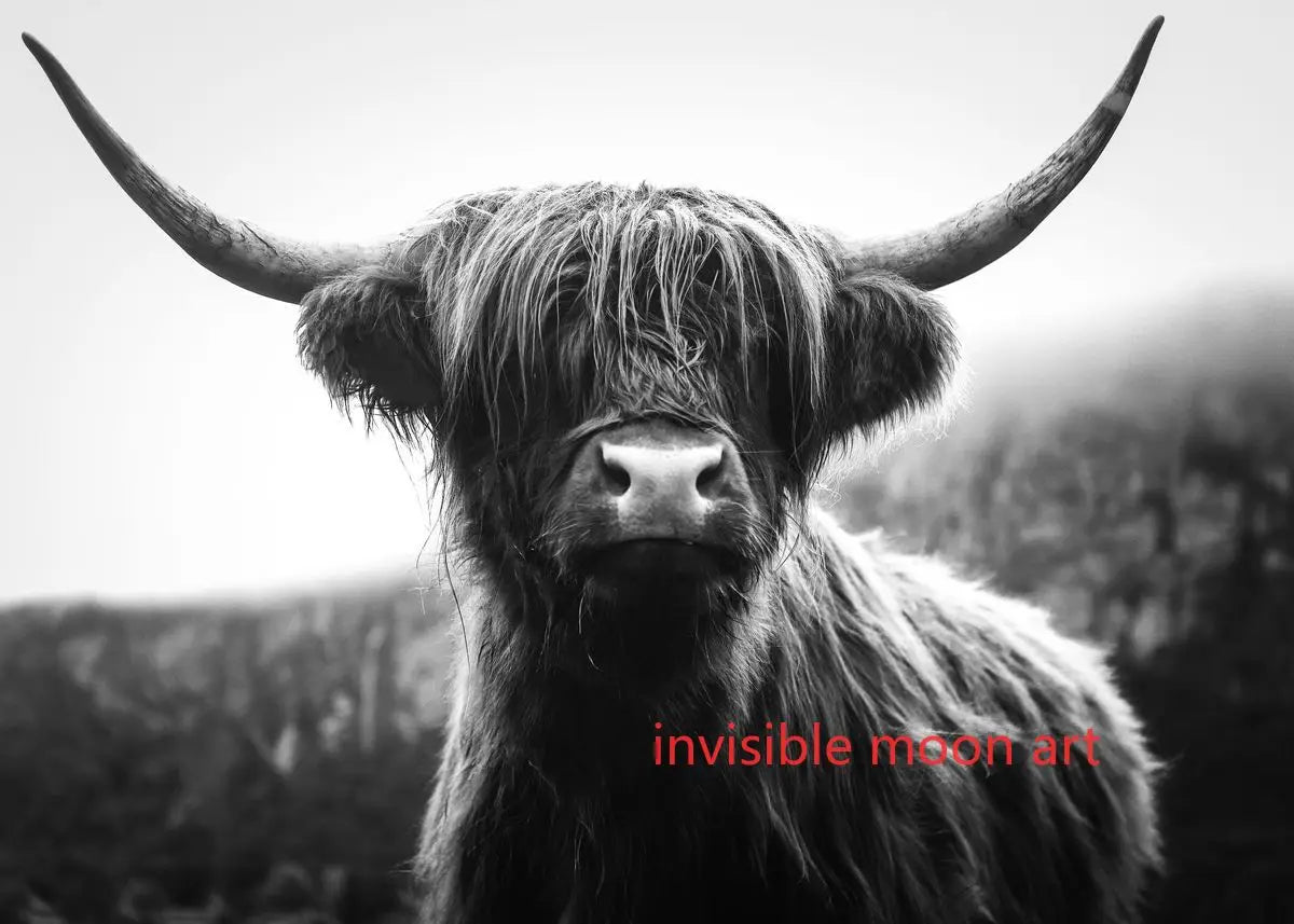 Scottish Highland Cow & Calf Canvas Art Print