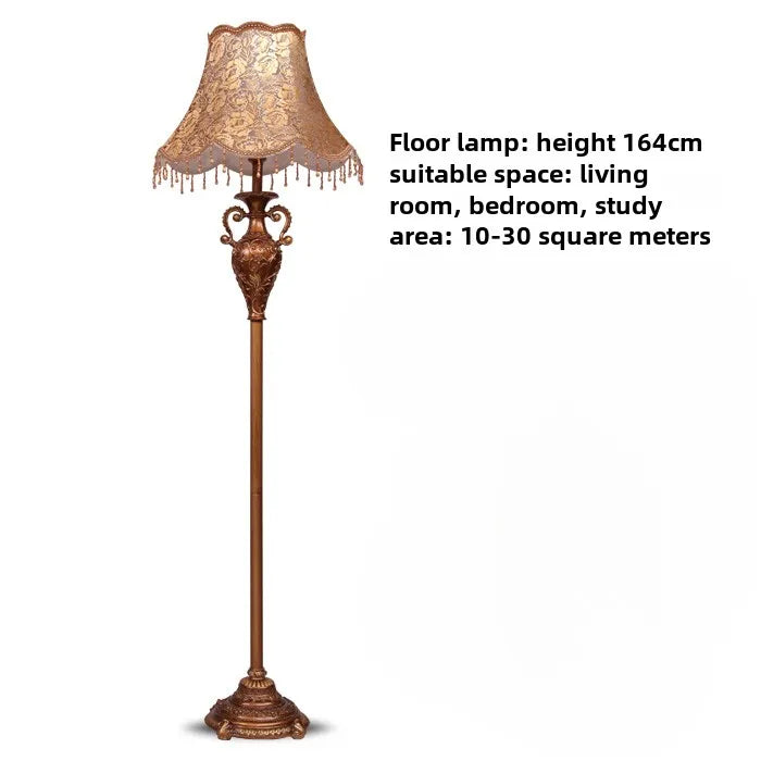 Resin Vintage Floor Lamp Classical Pastoral w/Foot Switch
