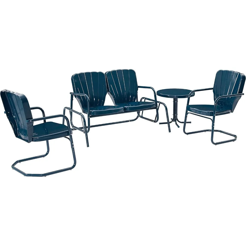 4-piece retro metal outdoor patio furniture set