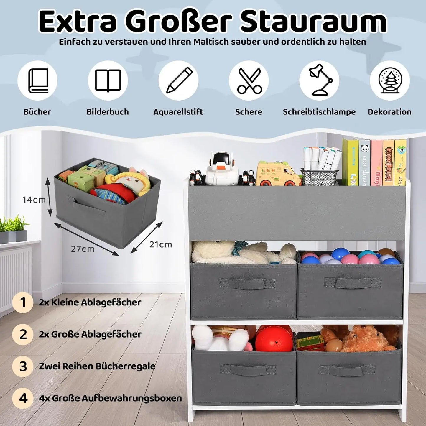 2 in1 Children Table and Chair Art Table Wooden