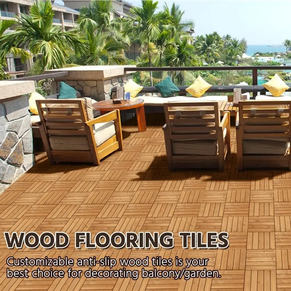 27PCS Interlocking Patio Deck Tiles Outdoor Flooring