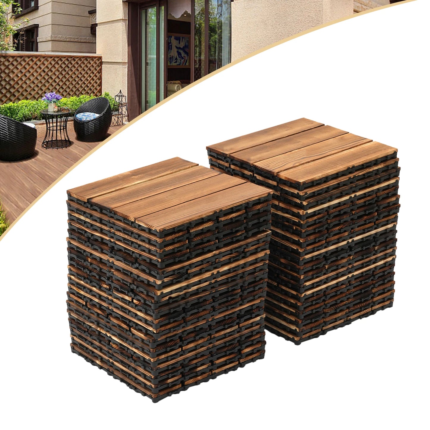 36ft²/ 3.24㎡ Outdoor Hardwood Flooring Tiles