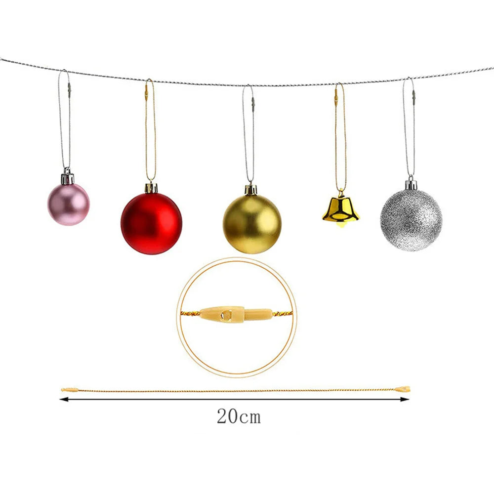 100Pcs Christmas Ornaments Hanger String Ornament Hook Ropes
