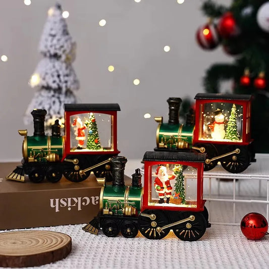 Santa Claus, Snowman, Music Box, Train, Crystal Ball Ornaments