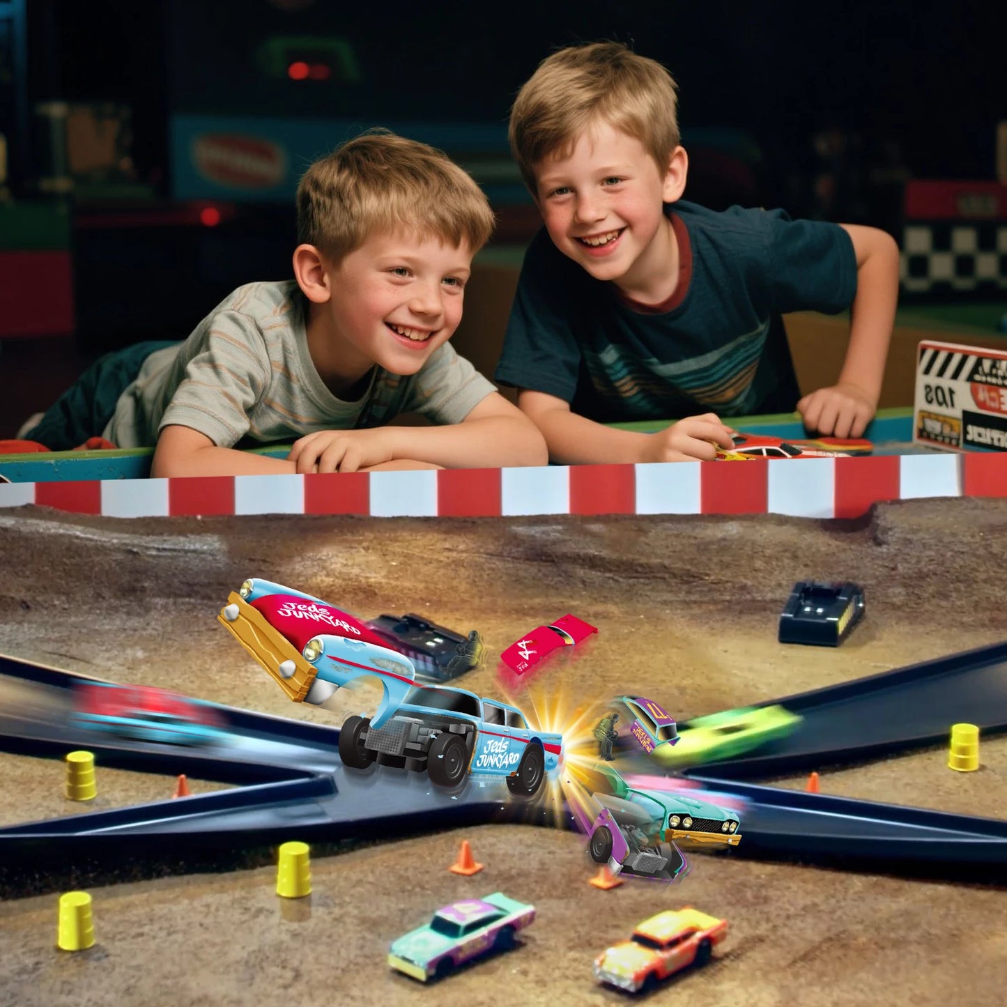 CRASH RACERS Track Speed Collision Racing Car Set