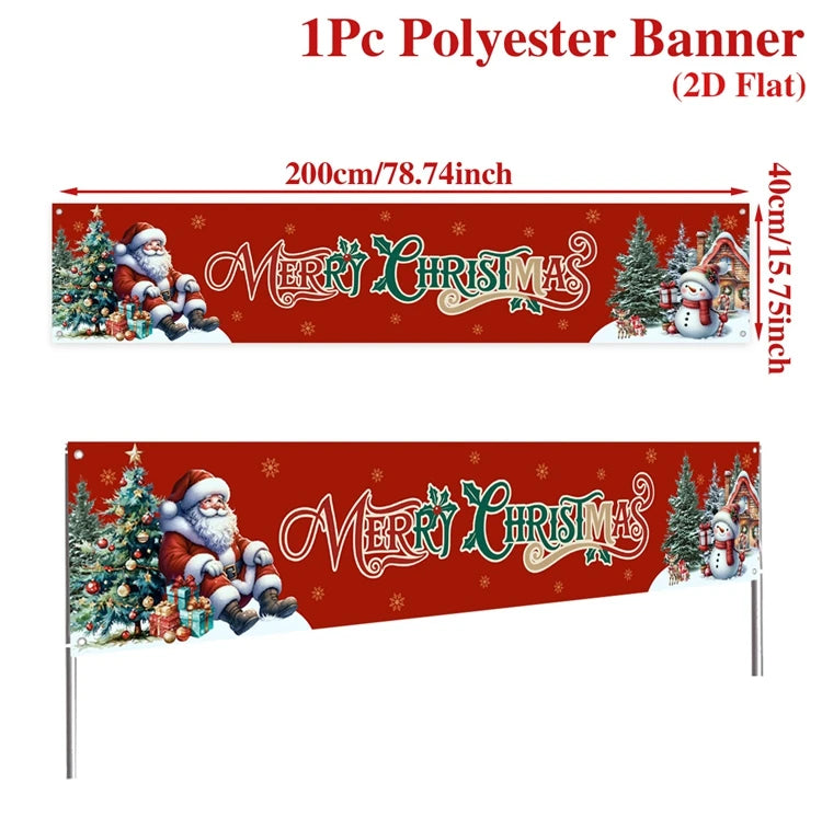 Christmas Outdoor Banner Merry Christmas Decorations