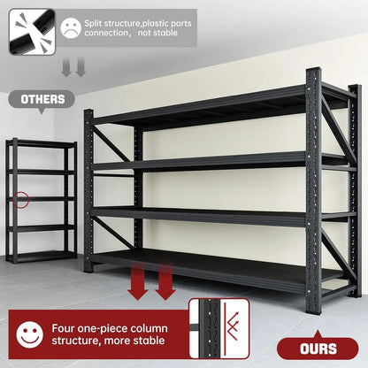 68" W x 24" D x 63.4" H, W Garage Shelving Heavy Duty Metal Adjustable