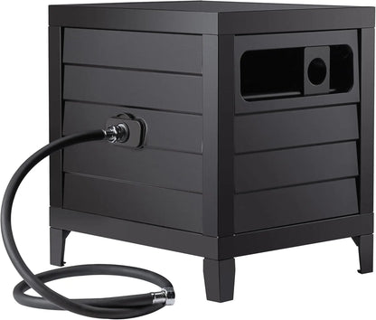 Metal Garden Hose Reel Deck box Cabinet, 150ft 5/8" Garden Hose Capacity.