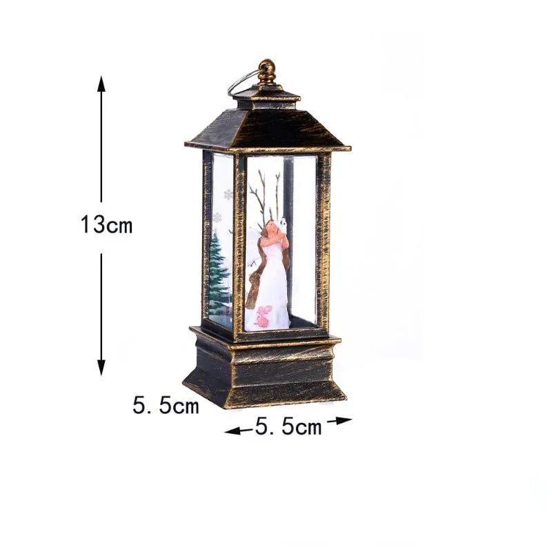 Retro Square Lamp Santa Claus Night Light Christmas