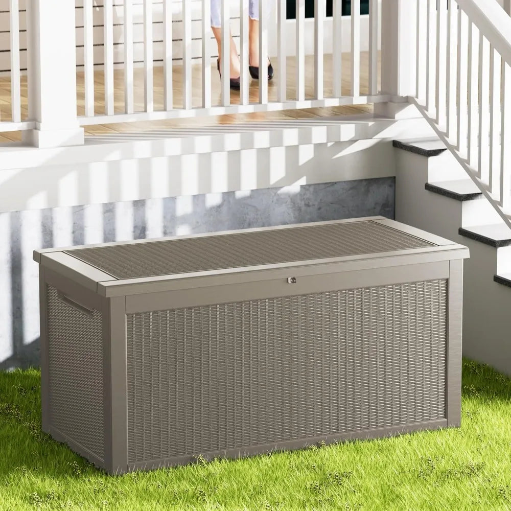Large Waterproof Resin Deck Box for Outdoor Storage
