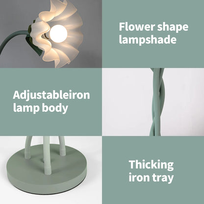 Retro 3-Head Flower Floor Lamp, Contains Bulb, 3-Color Dimmable, with Flexible Neck Shaft