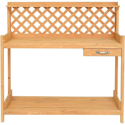 Outdoor Garden Workbench with Potting Table and Pottery Benches