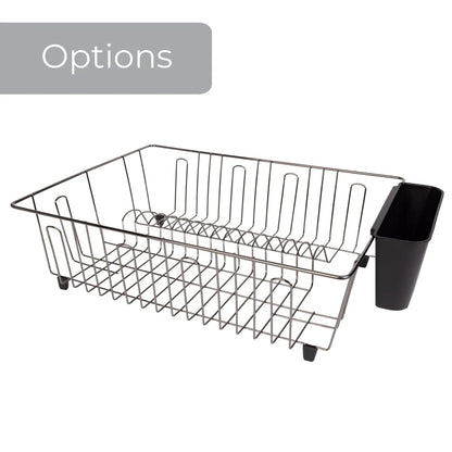 Large Wire Dish Drying Rack with Cutlery Cup