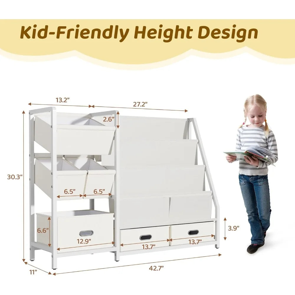 3 Tier Kids Bookshelf and Toy Storage Organizer