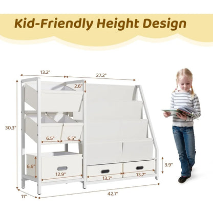 3 Tier Kids Bookshelf and Toy Storage Organizer