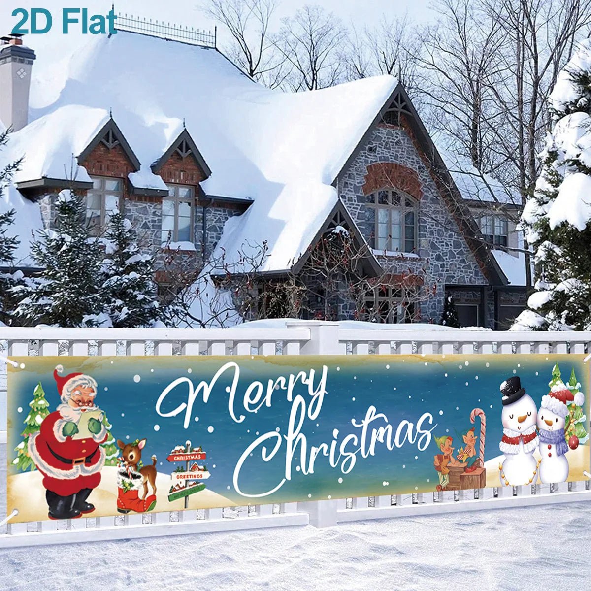Christmas Outdoor Banner Merry Christmas Decorations