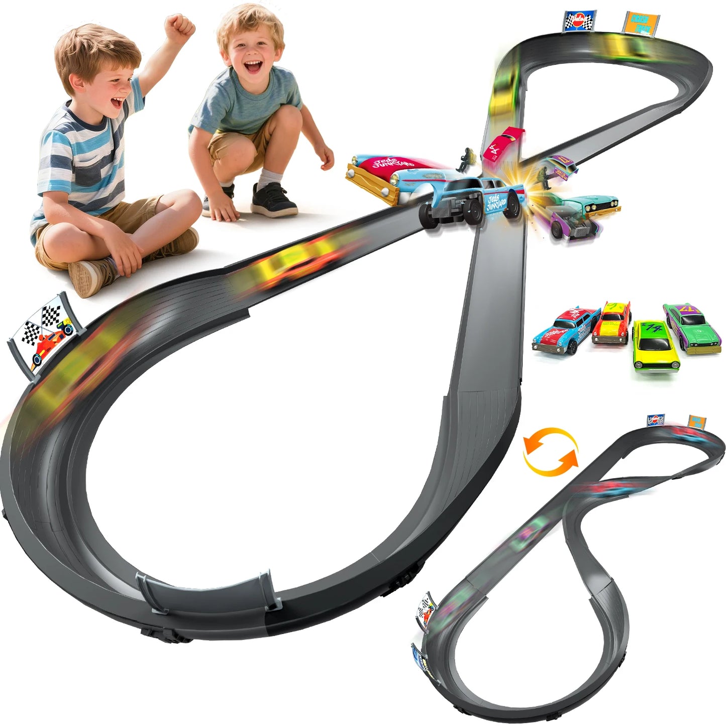 CRASH RACERS Track Speed Collision Racing Car Set