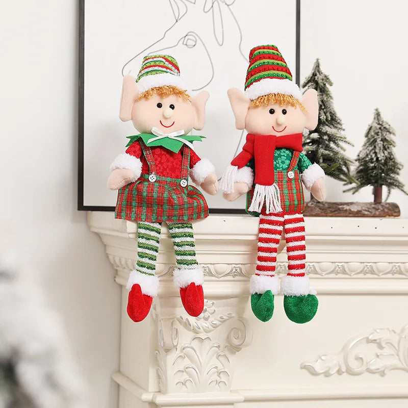Large size Christmas plush leg elf doll