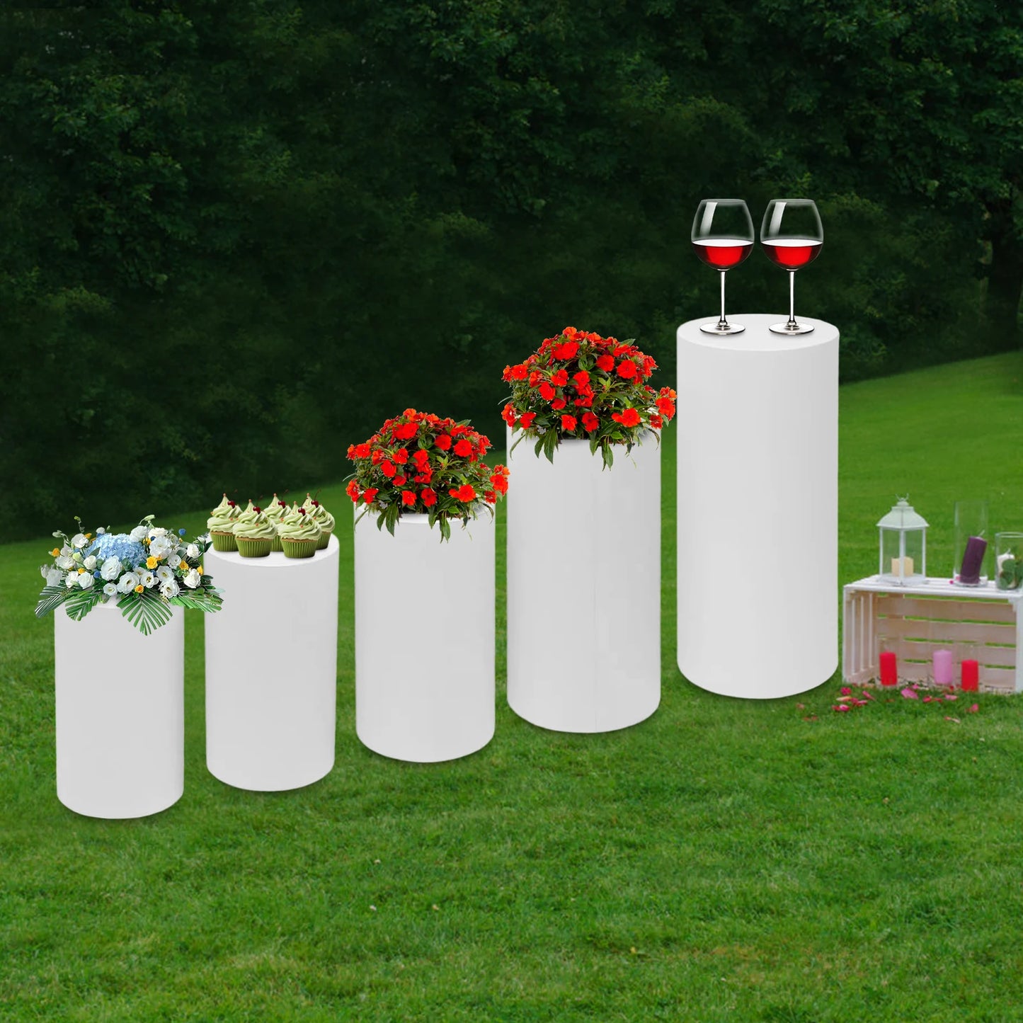 5Pcs Cylindrical Dessert Display Stands