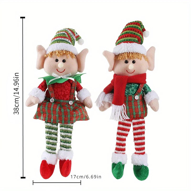 Large size Christmas plush leg elf doll