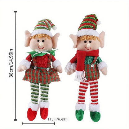 Large size Christmas plush leg elf doll