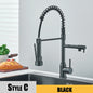 Black Kitchen Sink Faucet Pull Down Hot and Cold Water