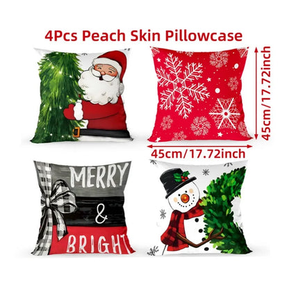 4pcs Merry Christmas Cushion Cover