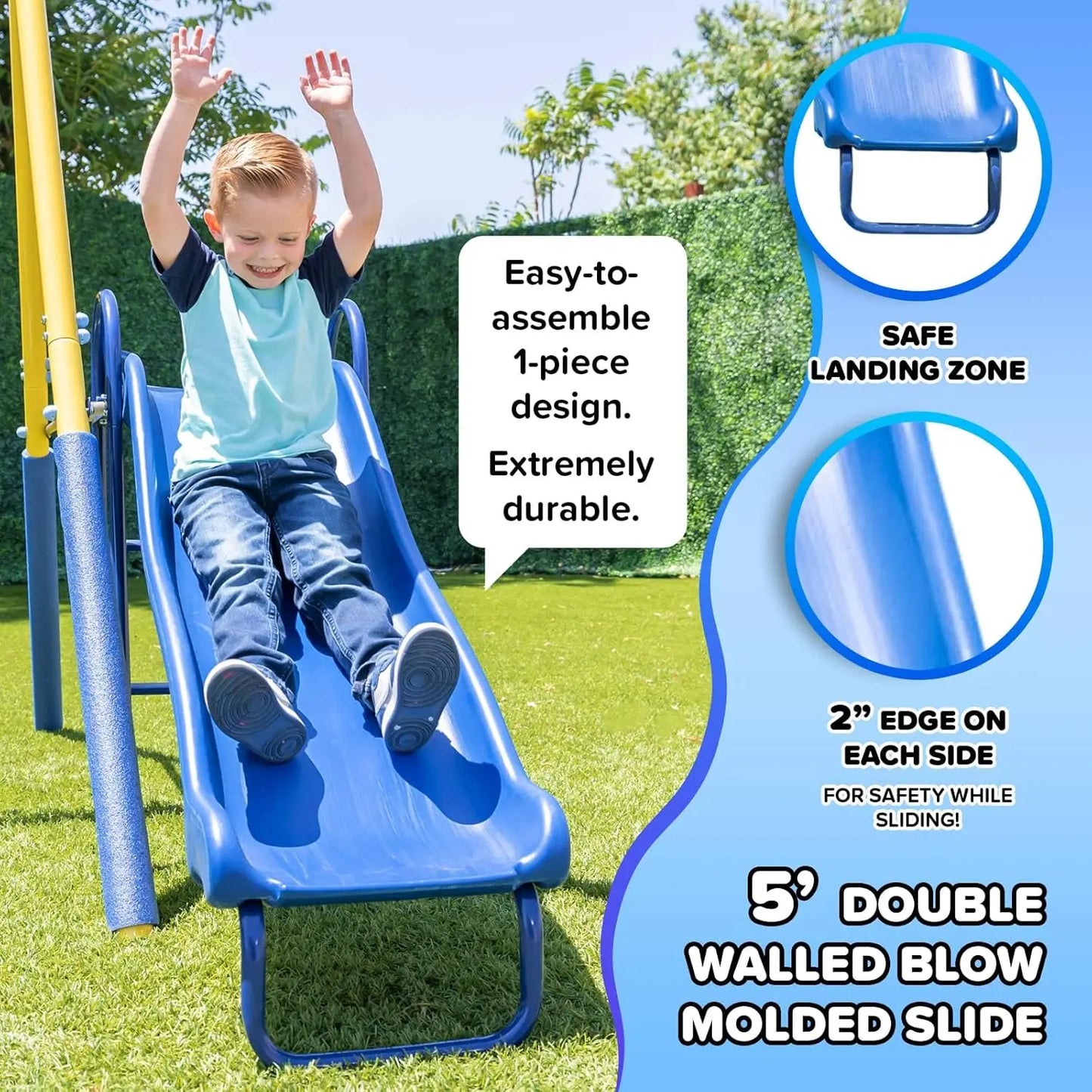 Outdoor Kids Swing Set with LED Swings