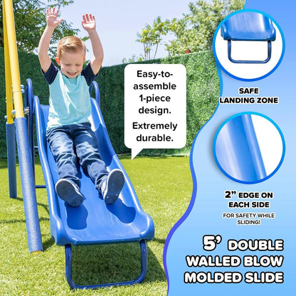 Outdoor Kids Swing Set with LED Swings