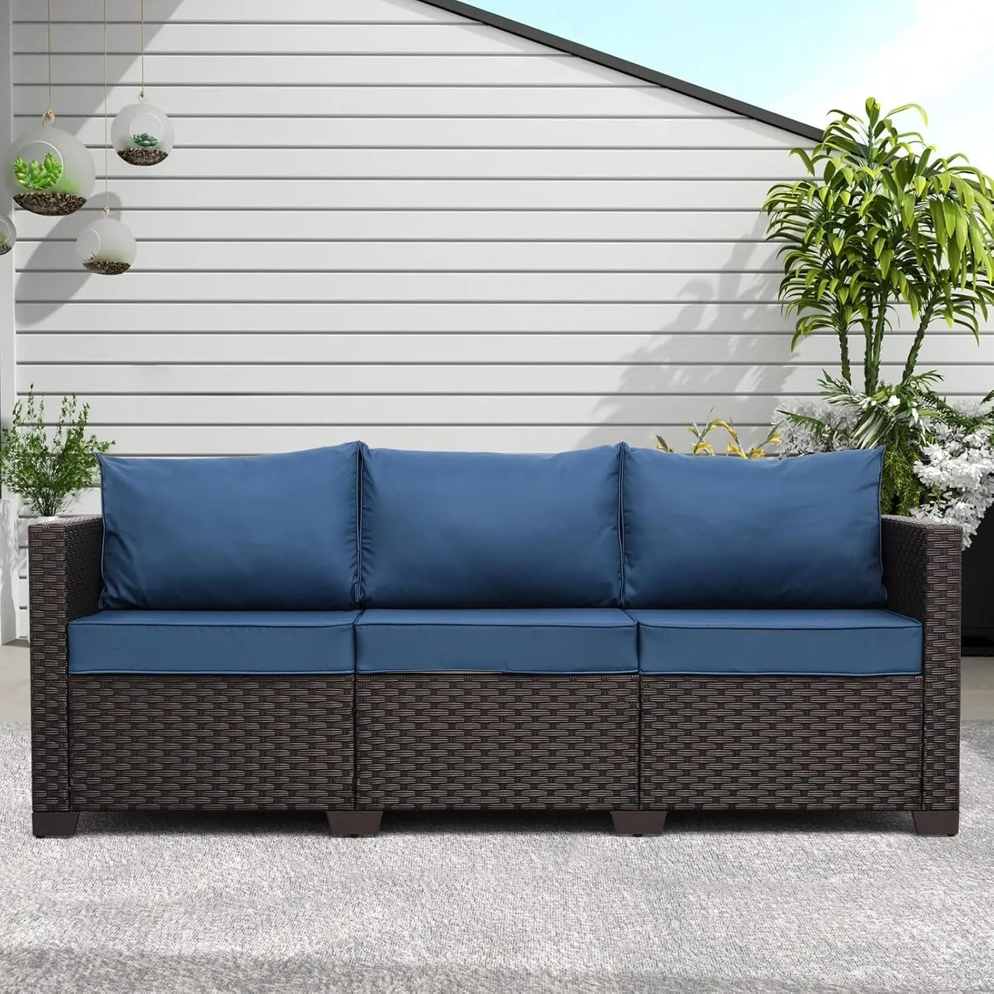 Patio Furniture 3-seat Sofa Wicker Outdoor Furniture