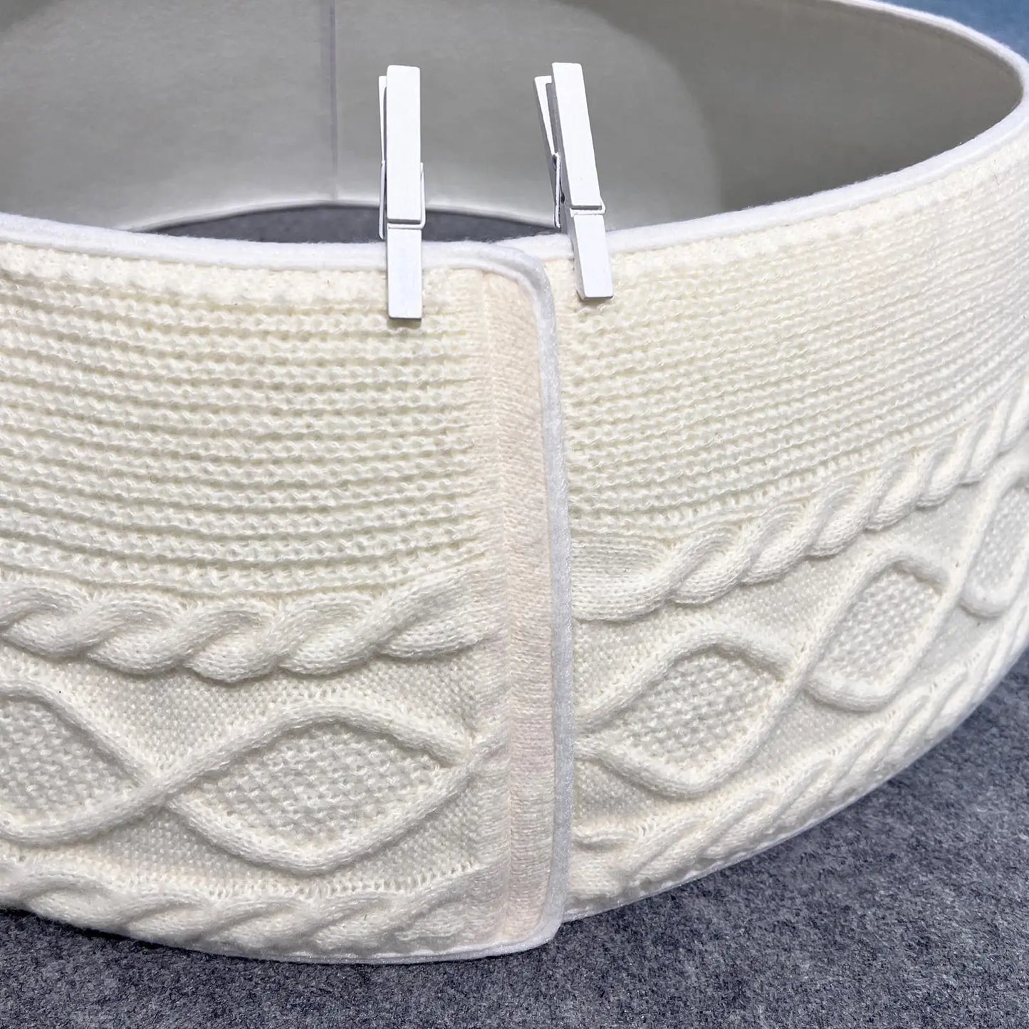 Knitted Christmas Tree Collar Cream White Rustic Farmhouse