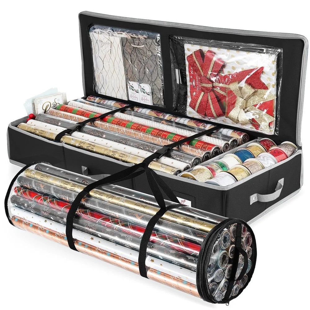 Holiday Christmas Wrapping Paper Storage Organizer