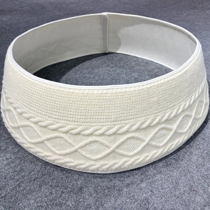 Knitted Christmas Tree Collar Cream White Rustic Farmhouse